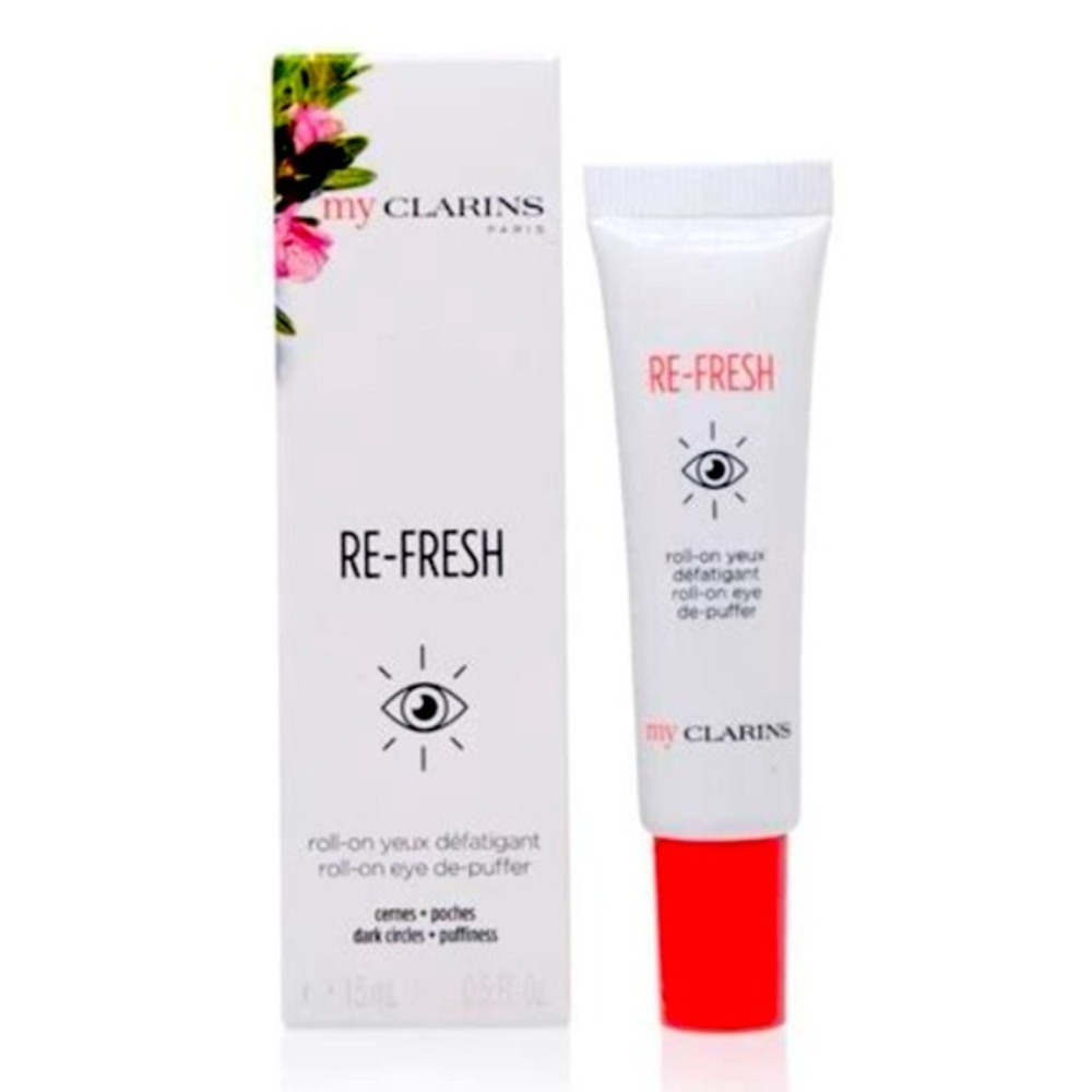 Clarins RE-FRESH Eye De-Puffer | Roll-On Eye Treatment | New in Box 🎀